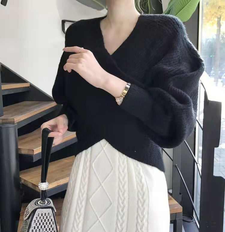 BNOIR | Pull en tricot croisé chic