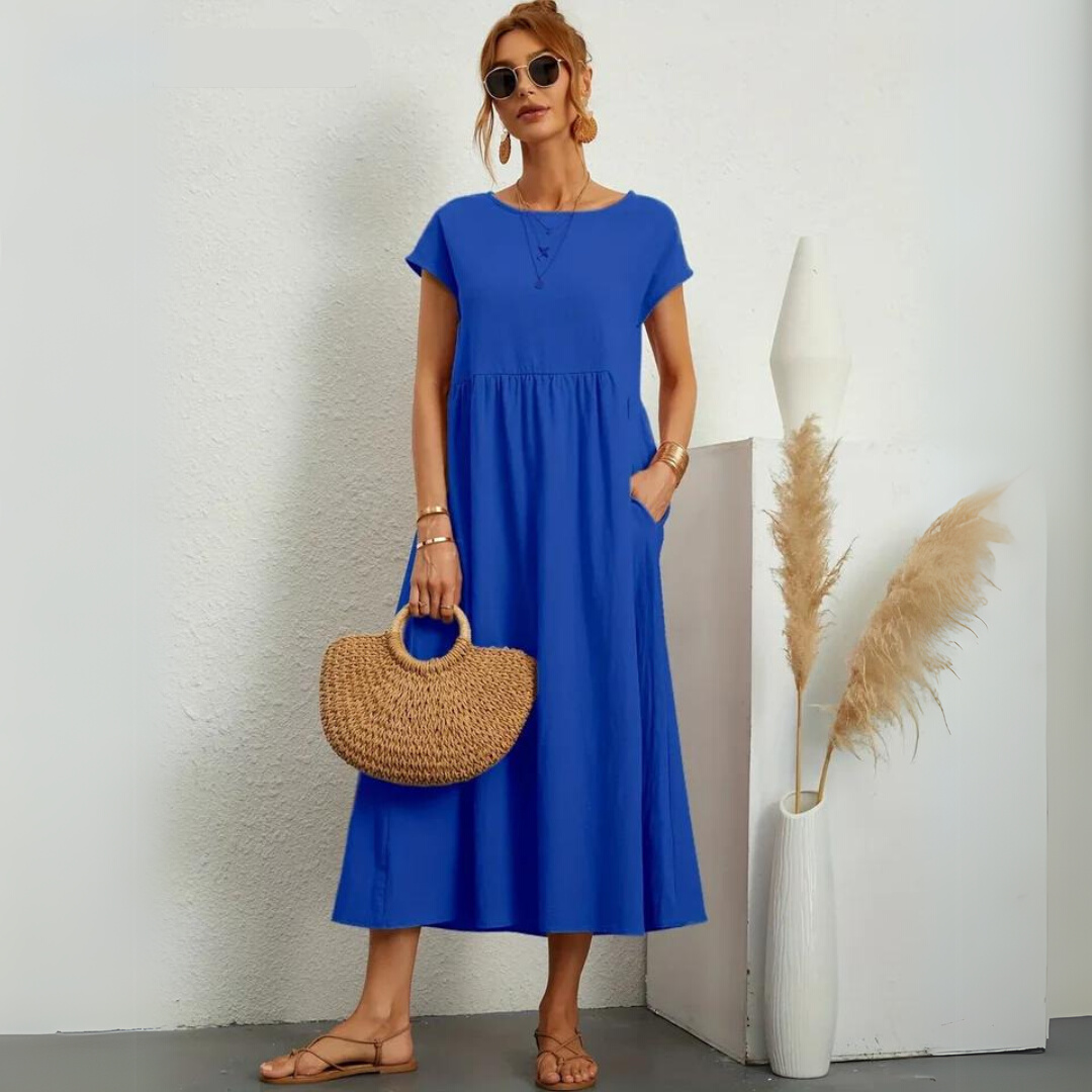 Isla | Robe Midi Décontractée 100% Coton Pur