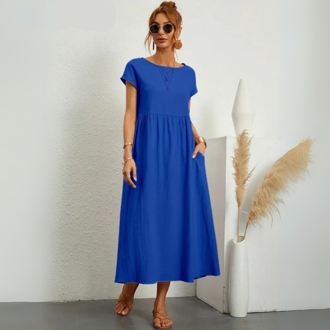 Isla | Robe Midi Décontractée 100% Coton Pur