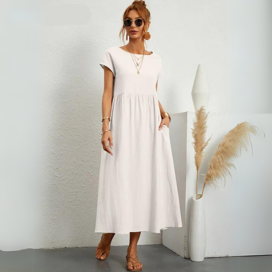 Isla | Robe Midi Décontractée 100% Coton Pur