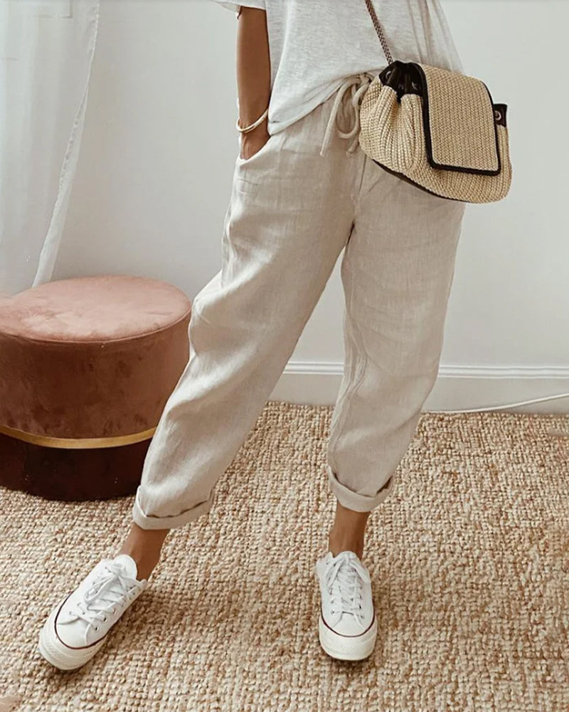 Carla | Pantalon en Coton Élégant