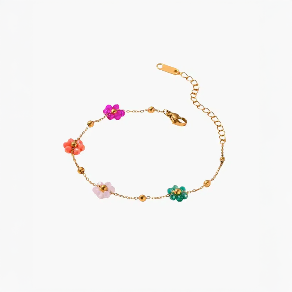 Floréna | Bracelet charm fleuri et fait main