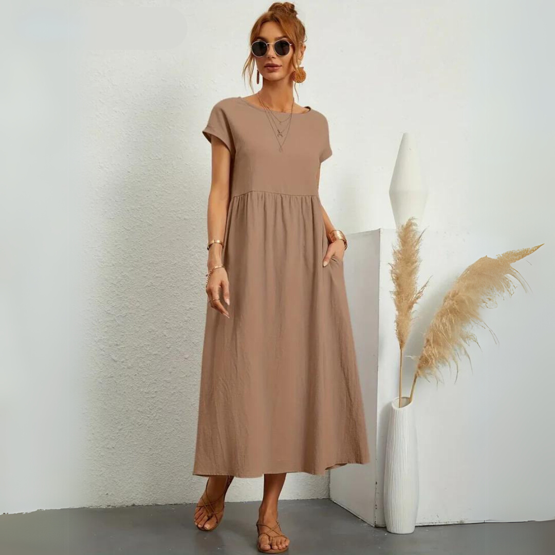Isla | Robe Midi Décontractée 100% Coton Pur