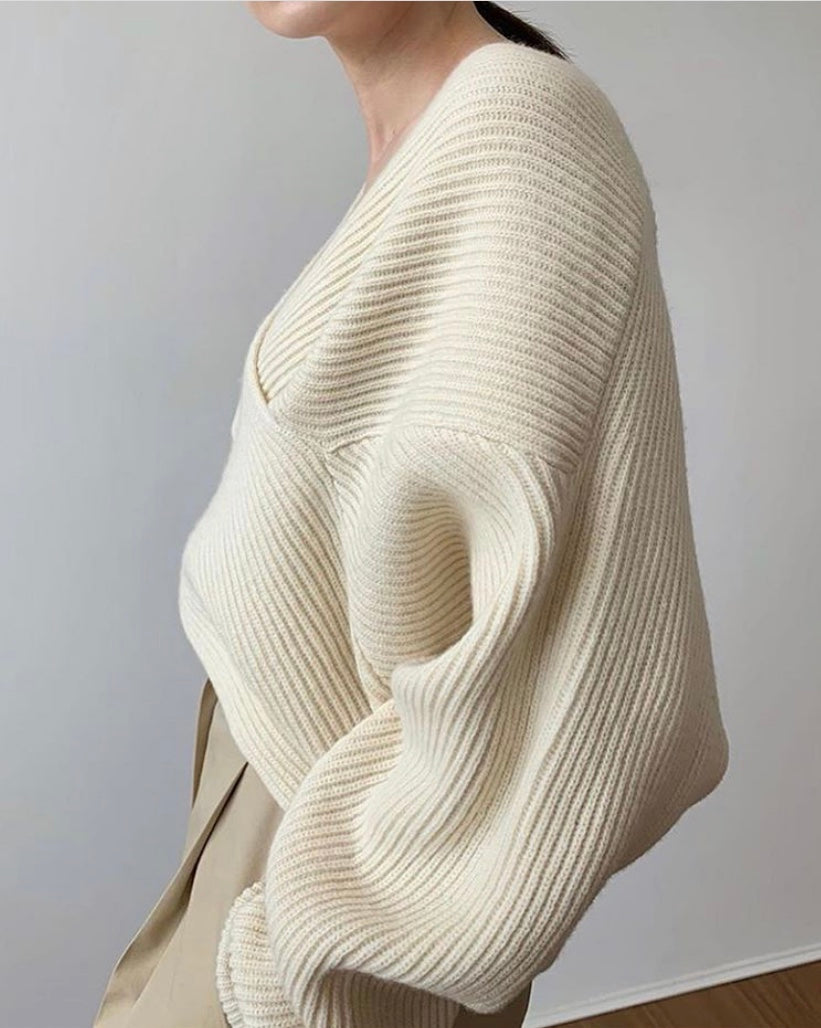 BNOIR | Pull en tricot croisé chic