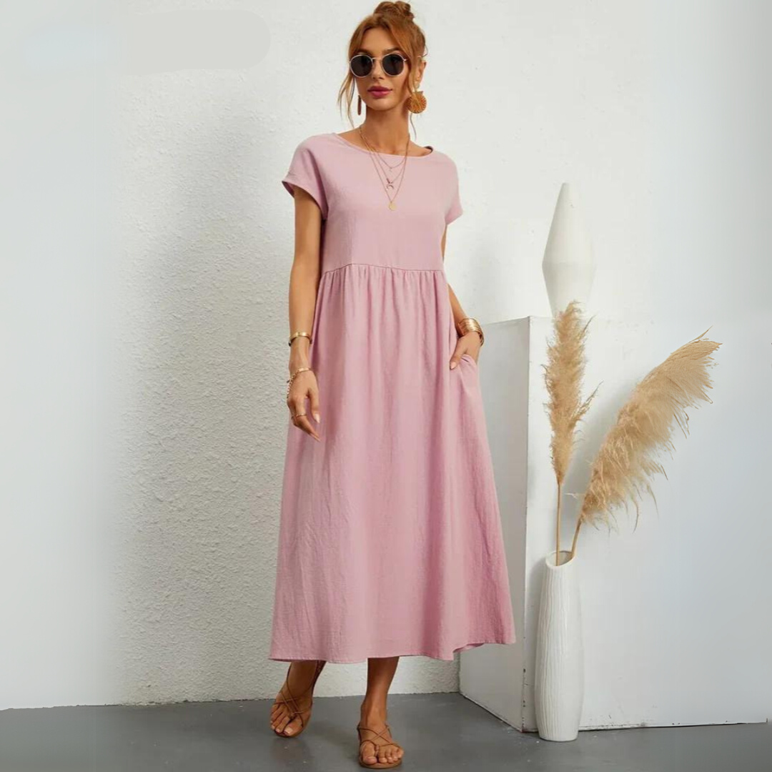 Isla | Robe Midi Décontractée 100% Coton Pur
