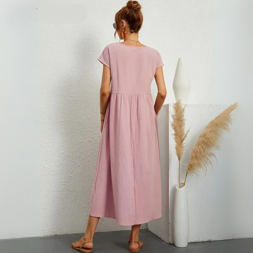 Isla | Robe Midi Décontractée 100% Coton Pur