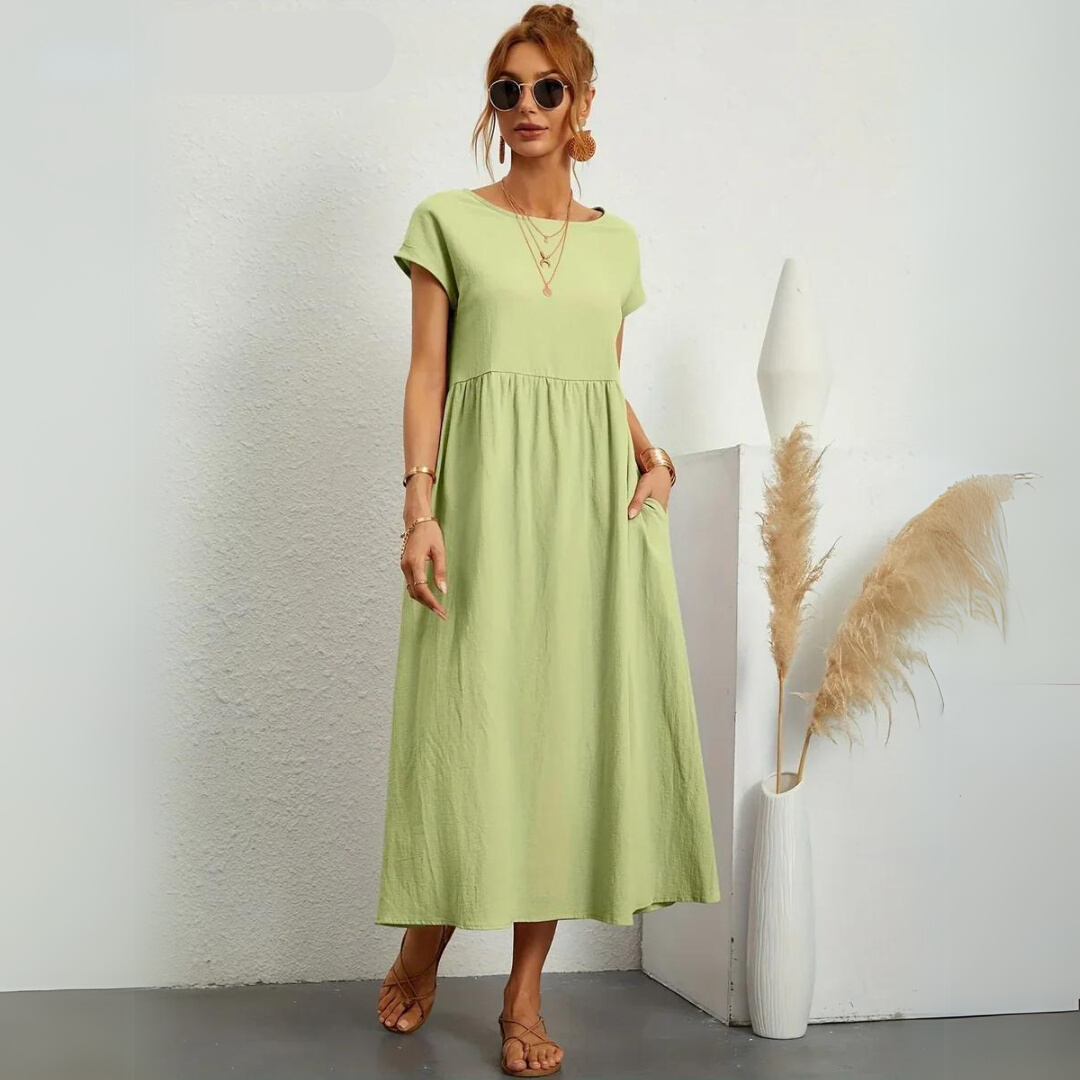 Isla | Robe Midi Décontractée 100% Coton Pur