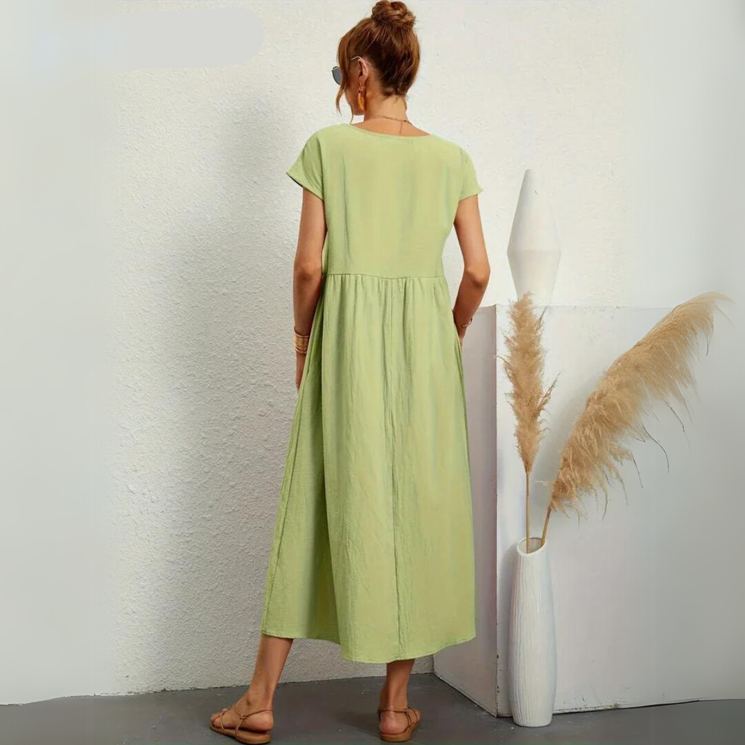 Isla | Robe Midi Décontractée 100% Coton Pur