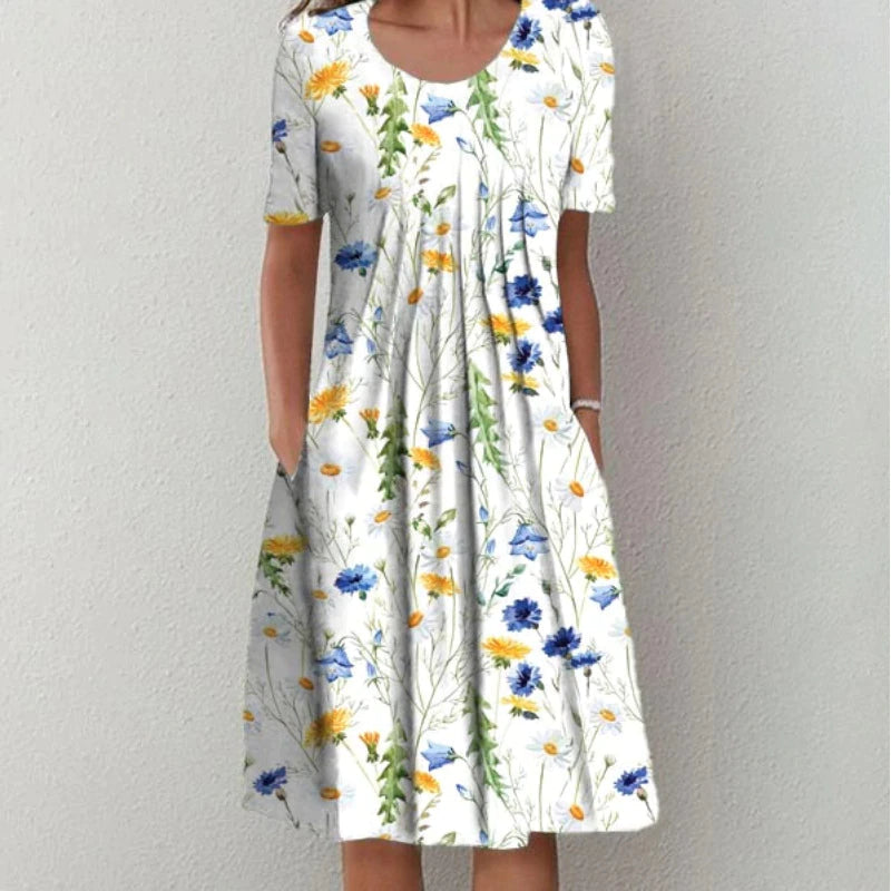 Celeste | Robe Midi Imprimée Quotidienne