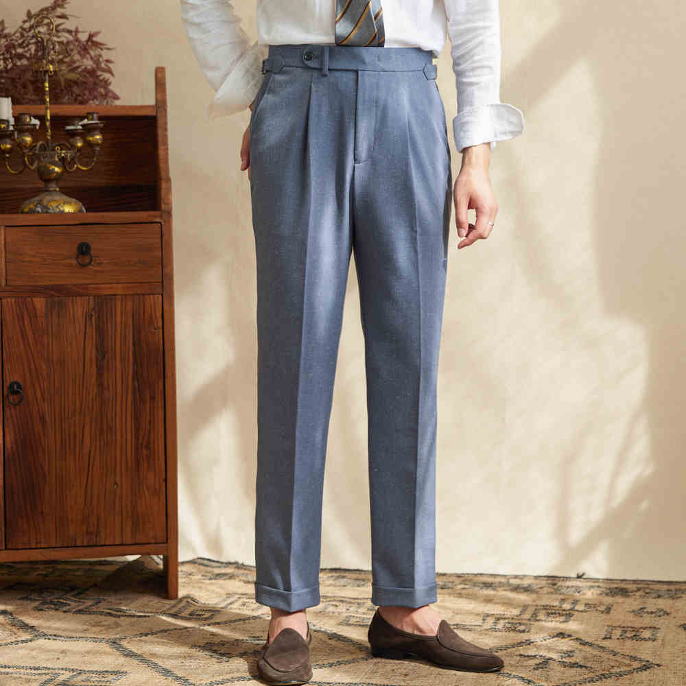 Sandro | Pantalon lin taille haute