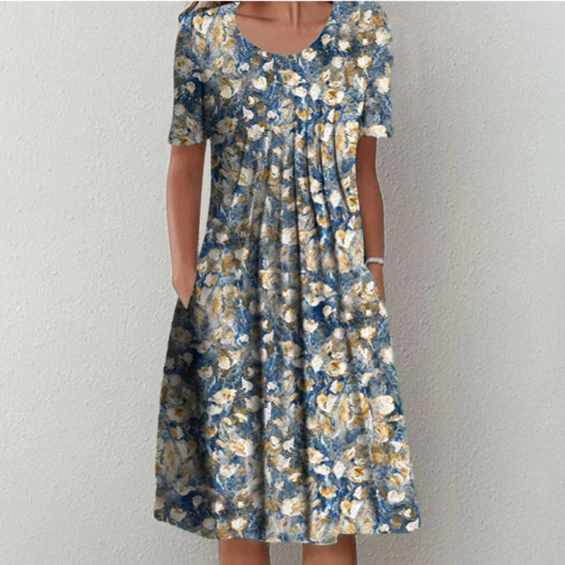 Celeste | Robe Midi Imprimée Quotidienne