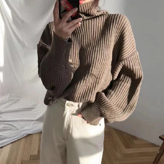 BNOIR | Luxe Pull à col roulé et à manches ballon