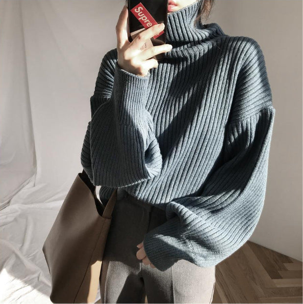 BNOIR | Luxe Pull à col roulé et à manches ballon