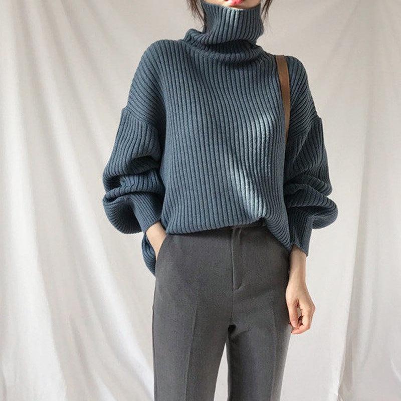BNOIR | Luxe Pull à col roulé et à manches ballon