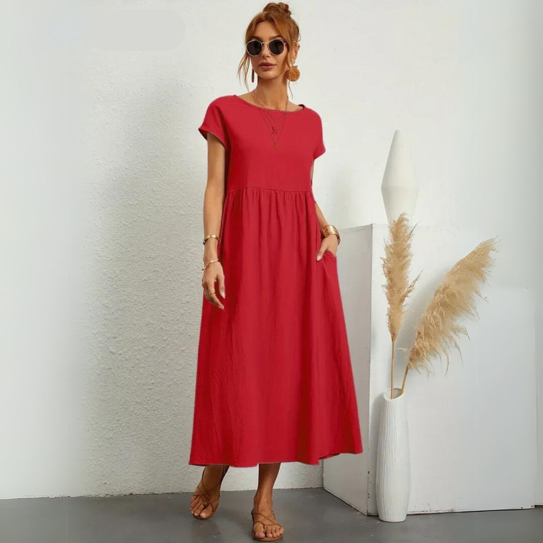 Isla | Robe Midi Décontractée 100% Coton Pur
