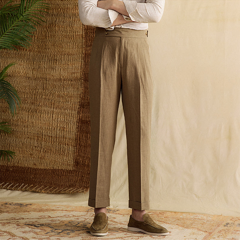 Noé | Pantalon lin taille haute