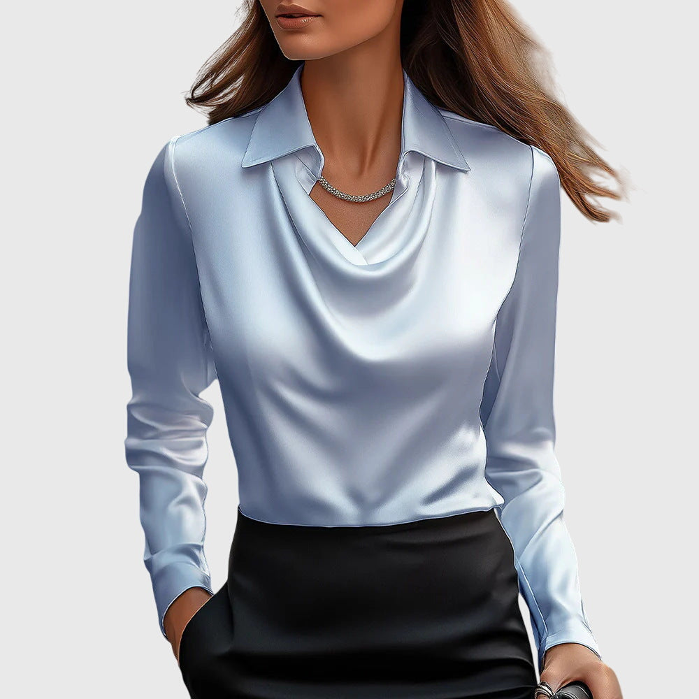 Liana | Blouse col V satinée