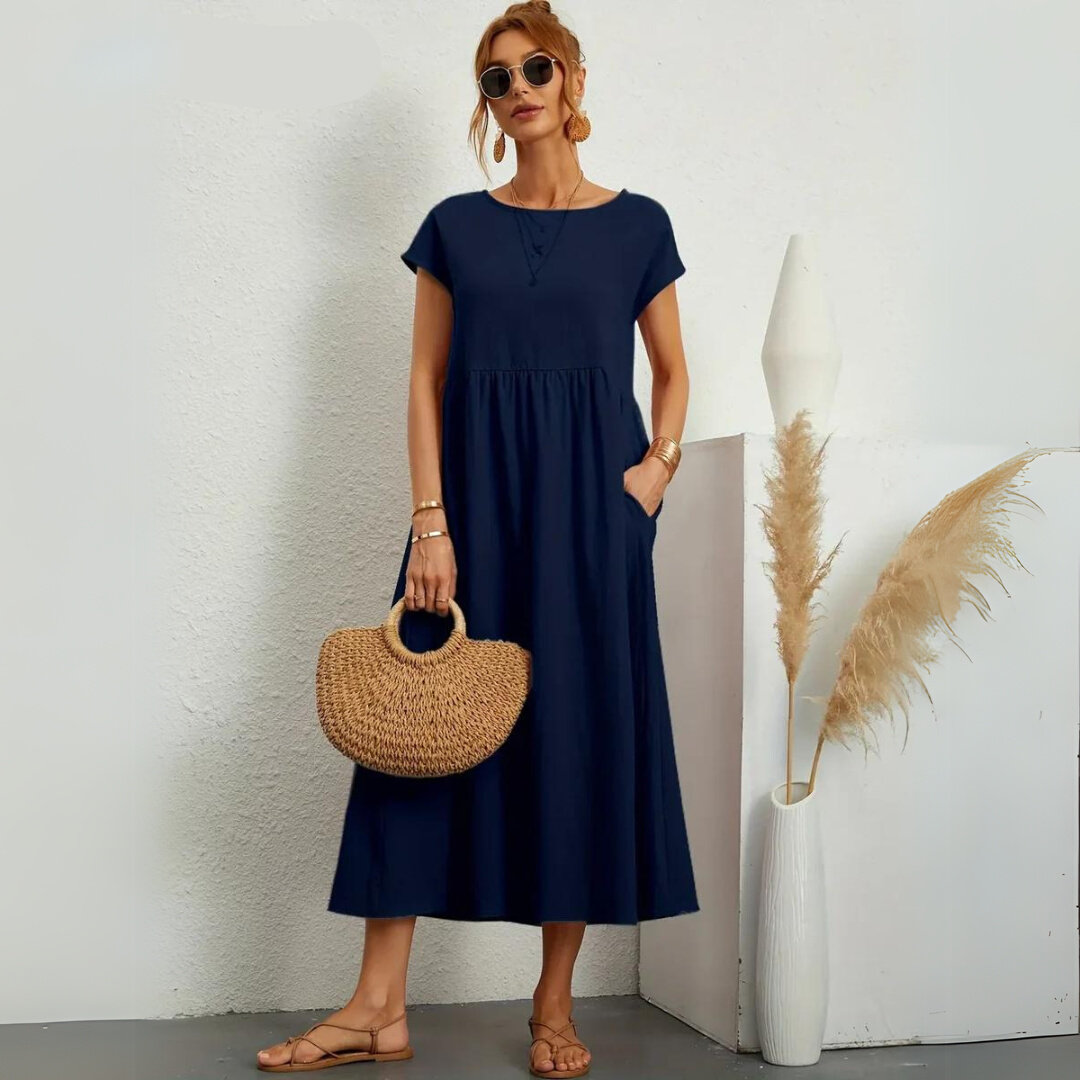 Isla | Robe Midi Décontractée 100% Coton Pur