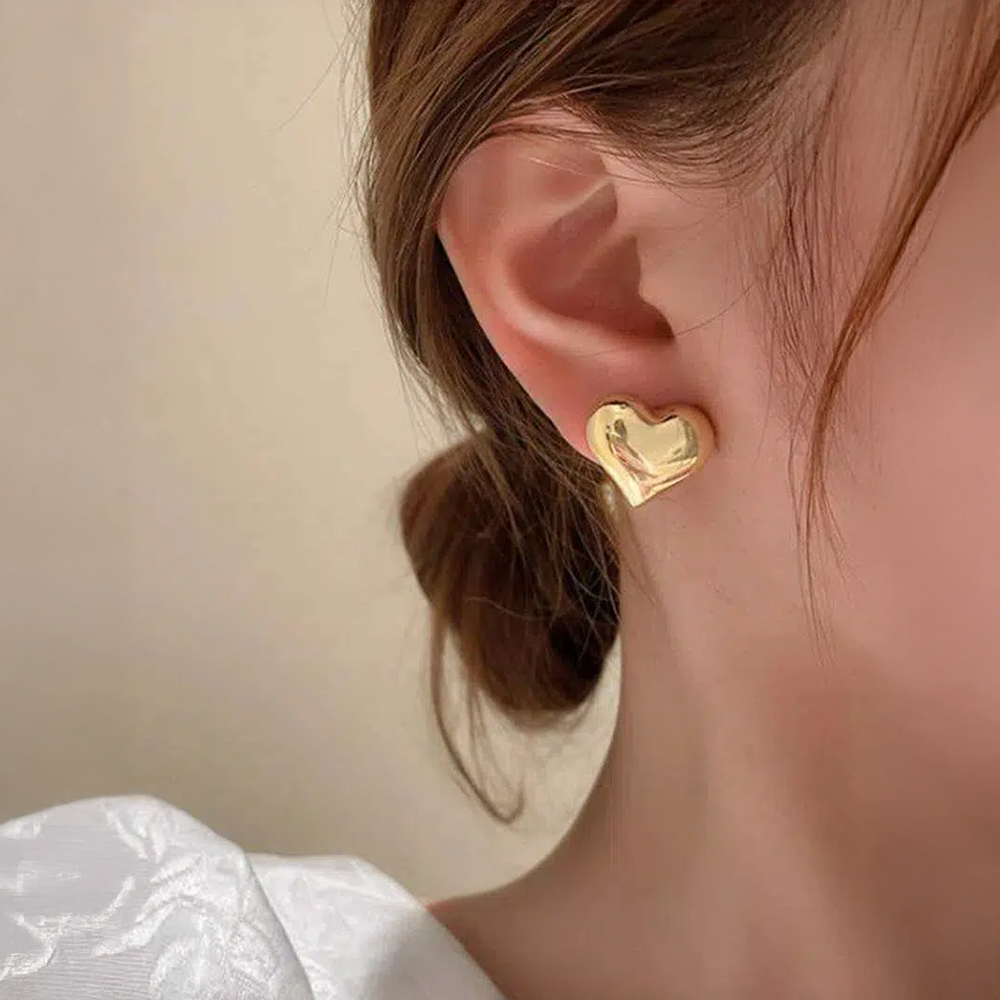 Coréna | Boucles d’oreilles cœur épaisses et féminines