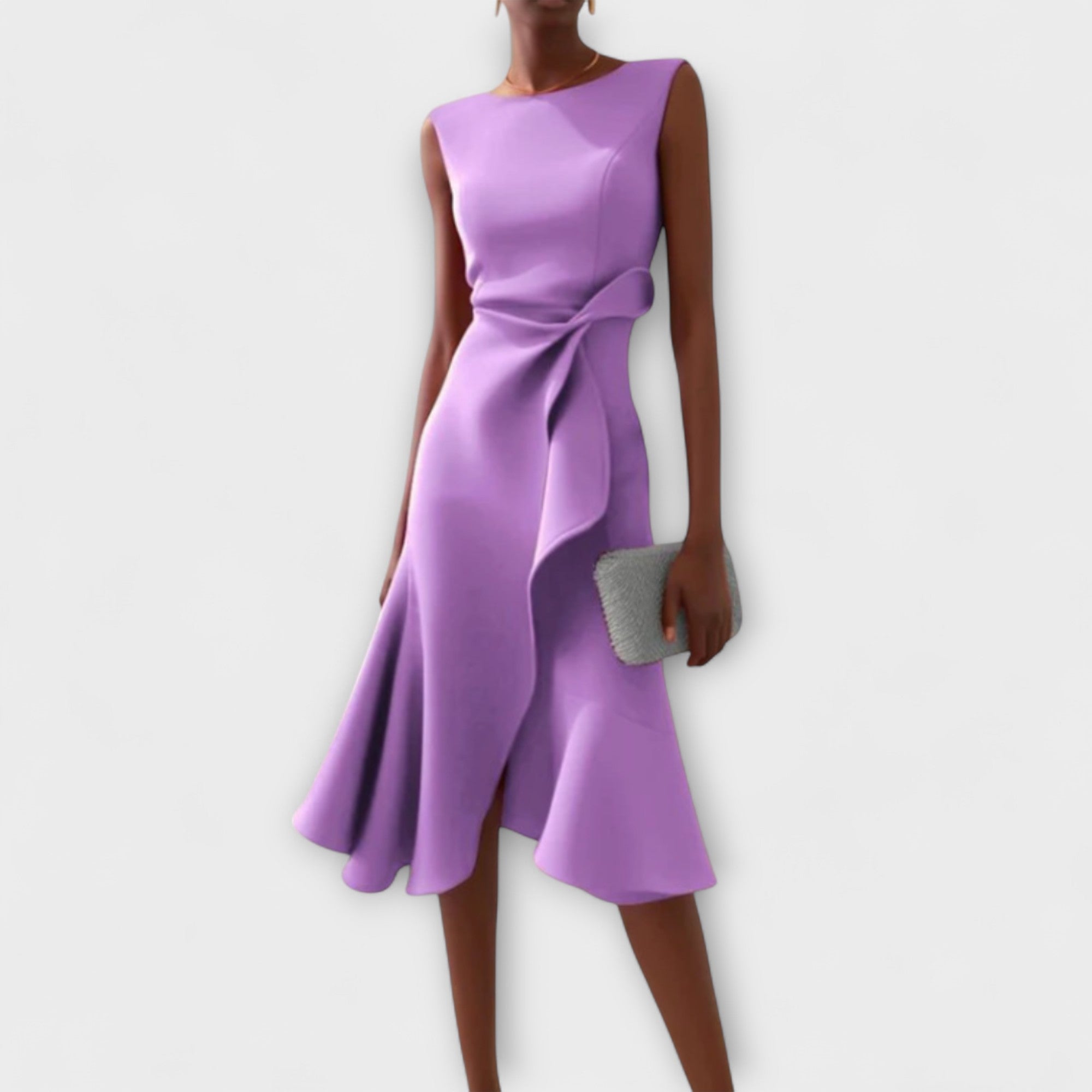 Sheila | Robe Midi Asymétrique Drapée