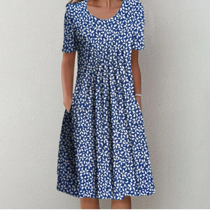 Celeste | Robe Midi Imprimée Quotidienne