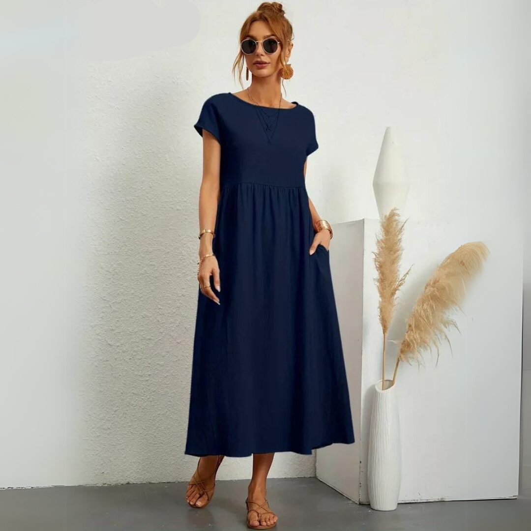 Isla | Robe Midi Décontractée 100% Coton Pur