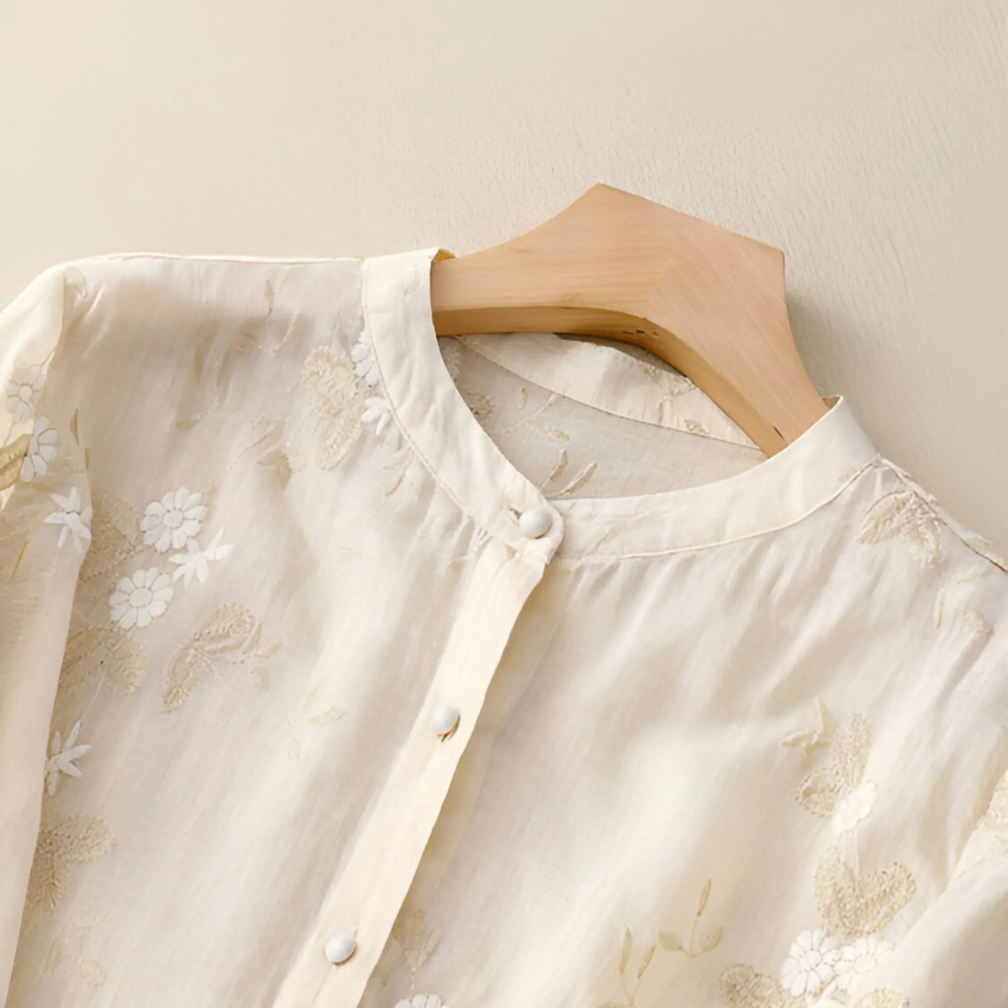 Emily | top en coton avec fleurs brodées
