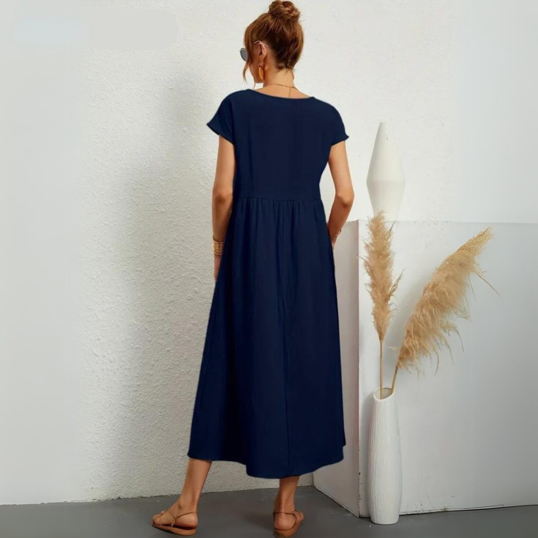 Isla | Robe Midi Décontractée 100% Coton Pur
