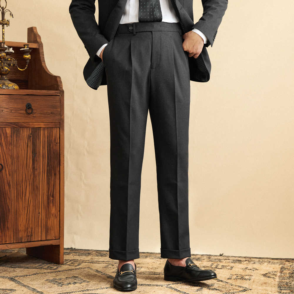 Sandro | Pantalon lin taille haute