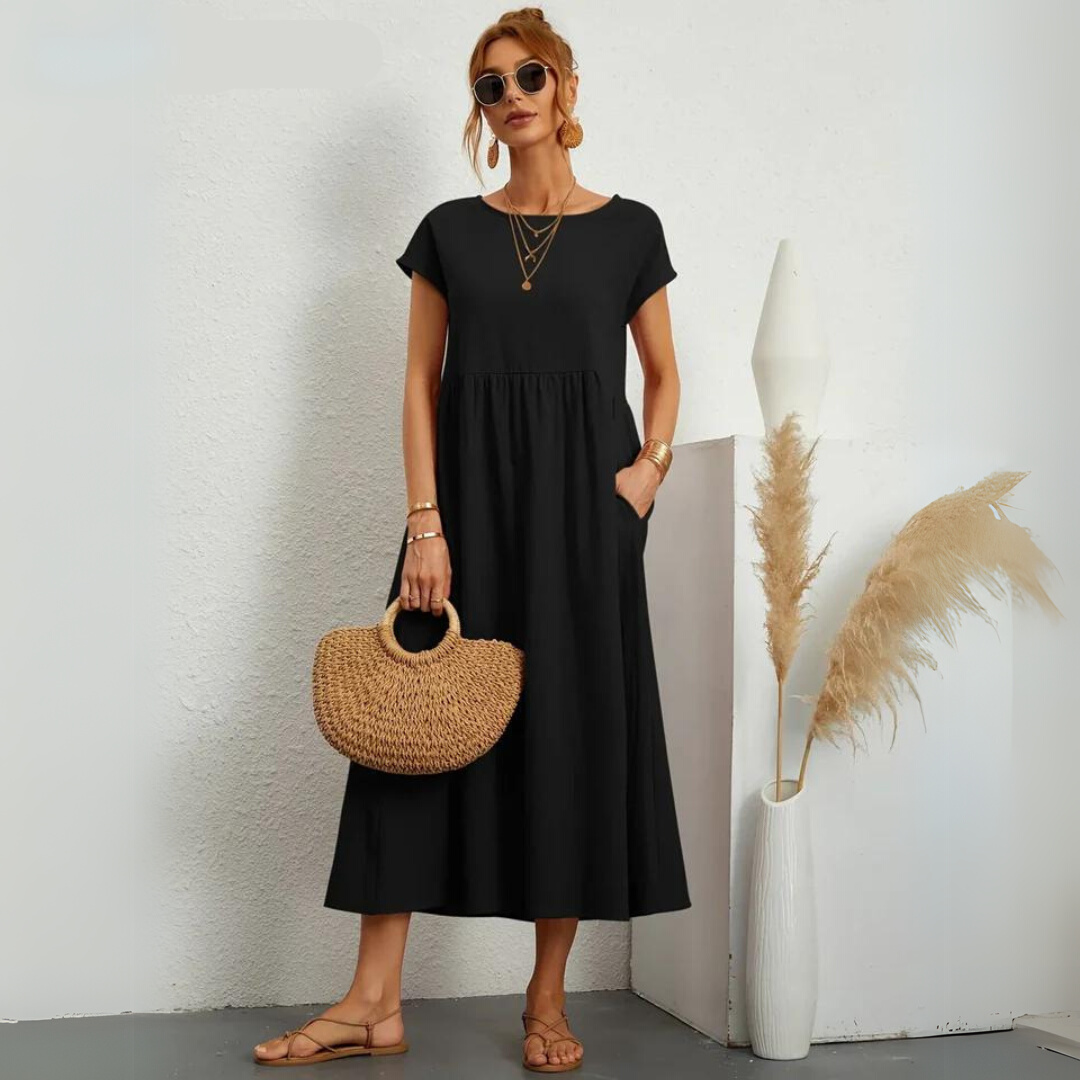 Isla | Robe Midi Décontractée 100% Coton Pur