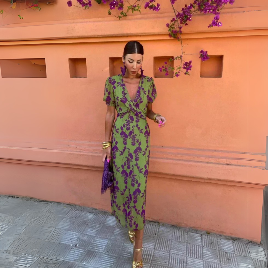 Danielle | Robe midi à imprimé floral
