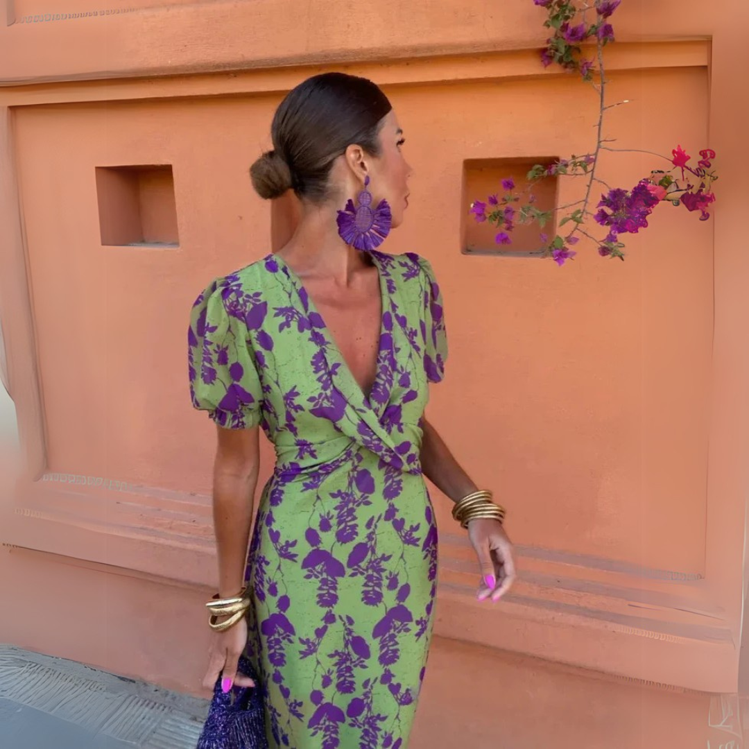 Danielle | Robe midi à imprimé floral