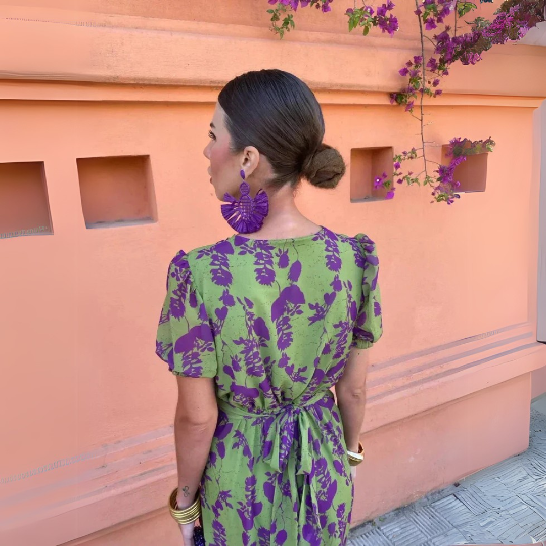 Danielle | Robe midi à imprimé floral
