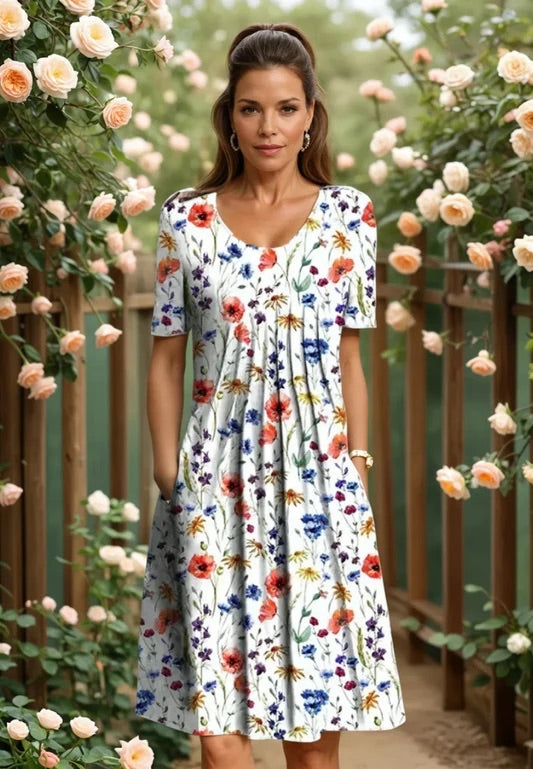 Celeste | Robe Midi Imprimée Quotidienne