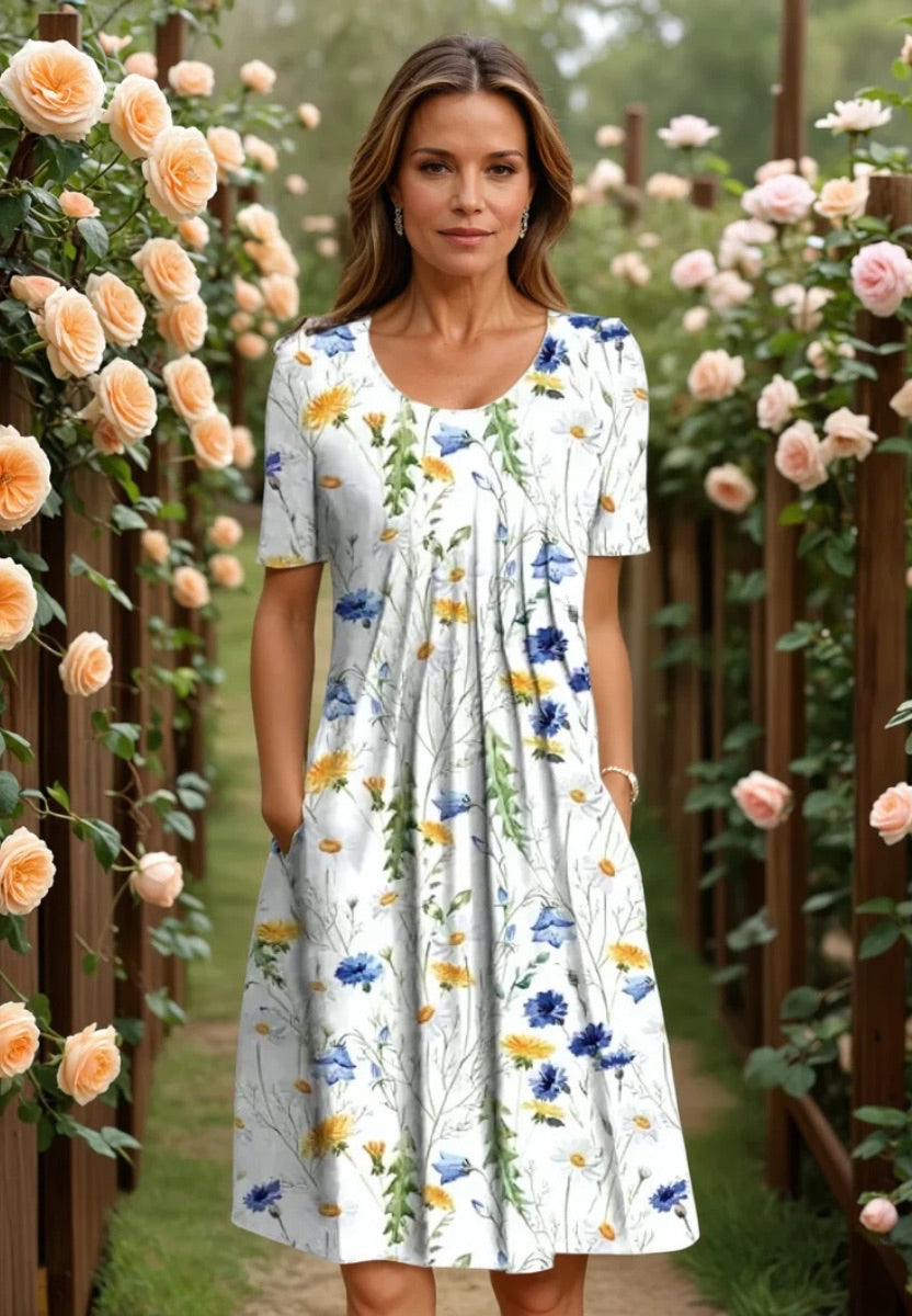 Celeste | Robe Midi Imprimée Quotidienne