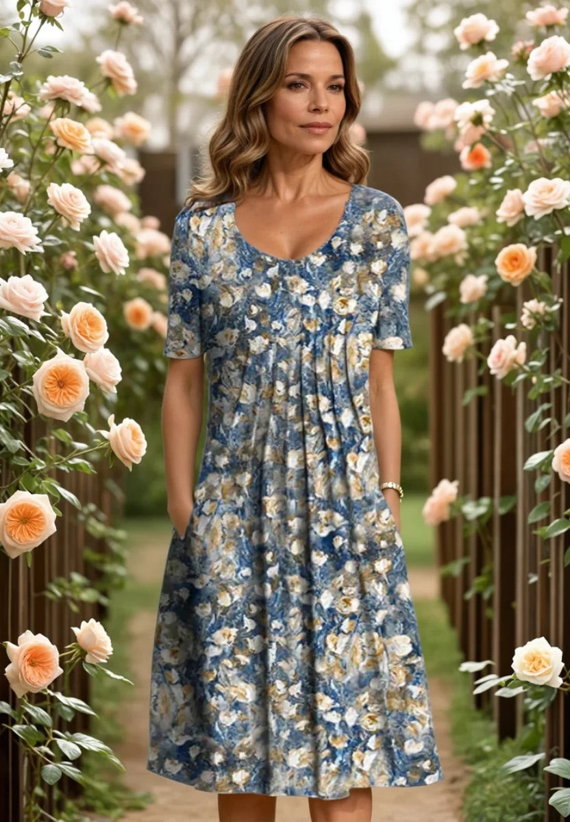 Celeste | Robe Midi Imprimée Quotidienne