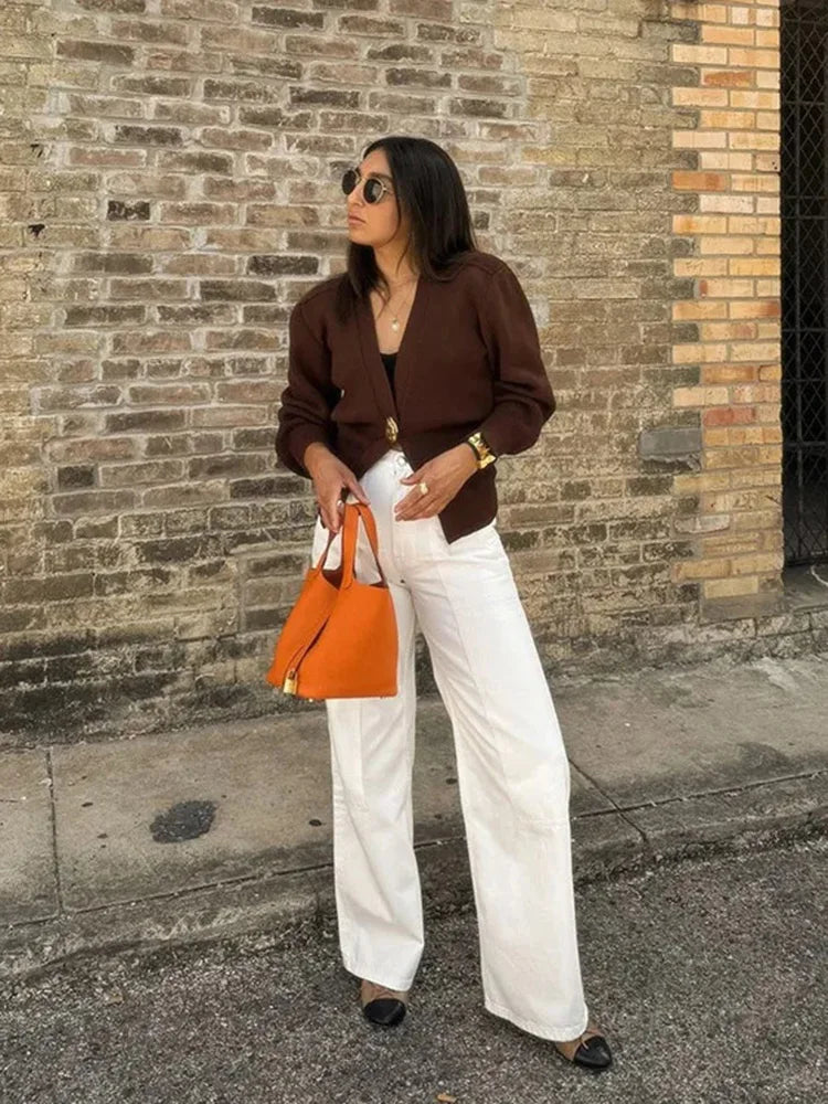 Flavie | Cardigan Bouton Doré