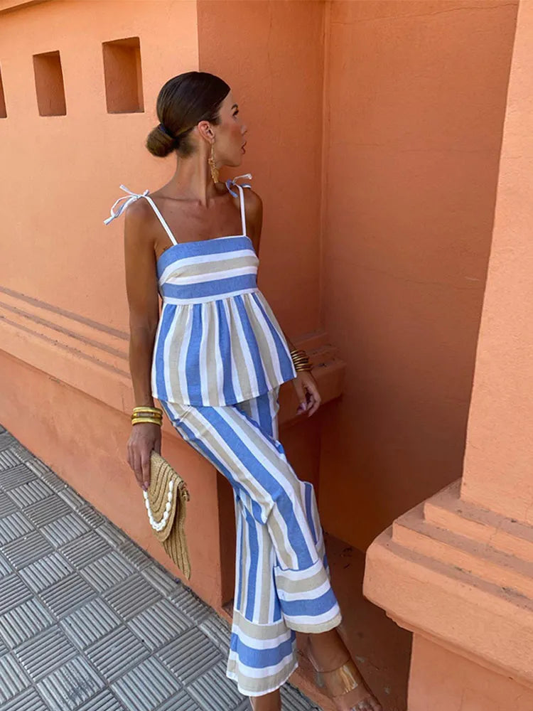 Hanne | Ensemble Estival avec Pantalon à Motifs