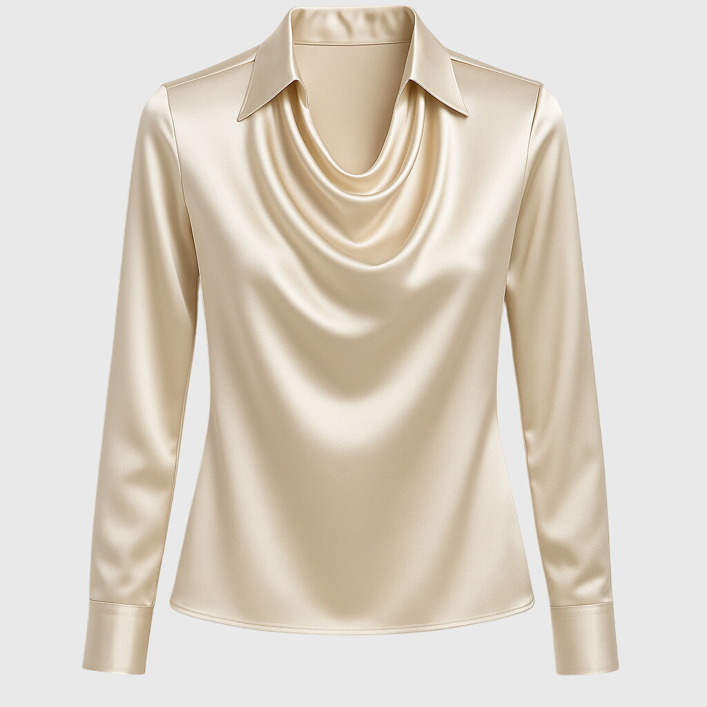 Liana | Blouse col V satinée