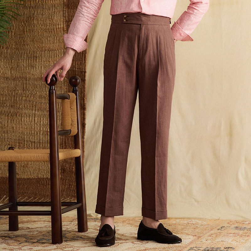 Noé | Pantalon lin taille haute