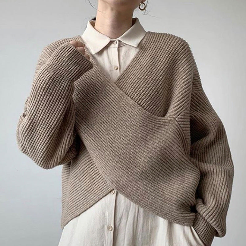 BNOIR | Pull en tricot croisé chic