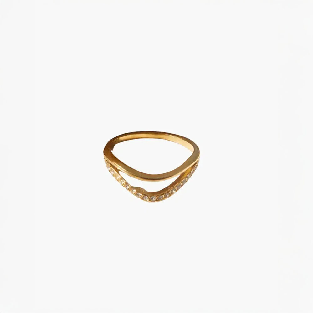 Luména | Bague vague scintillante et sophistiquée