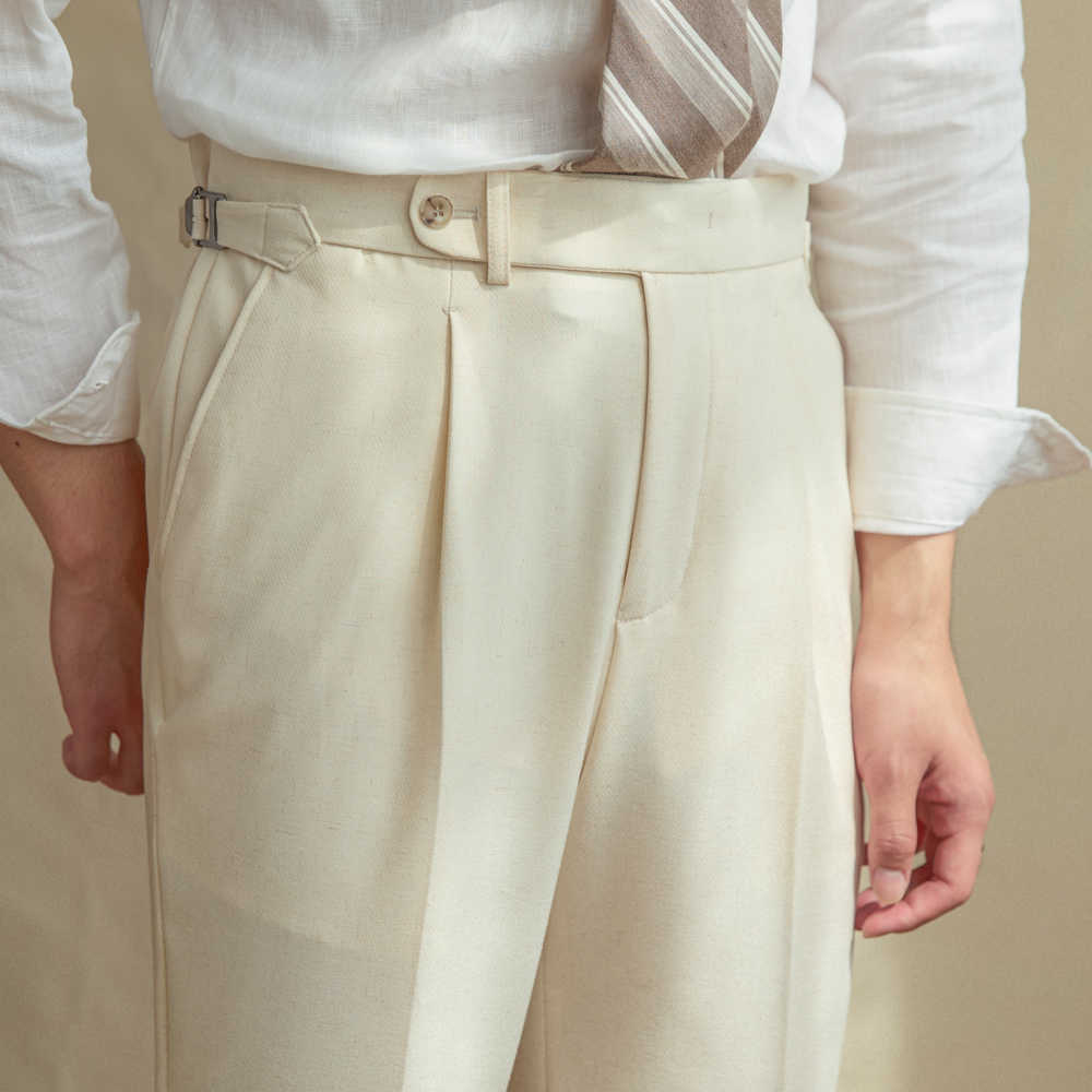 Sandro | Pantalon lin taille haute