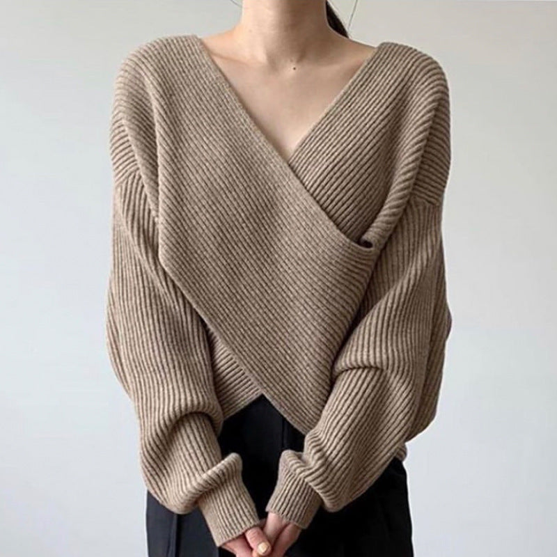 BNOIR | Pull en tricot croisé chic