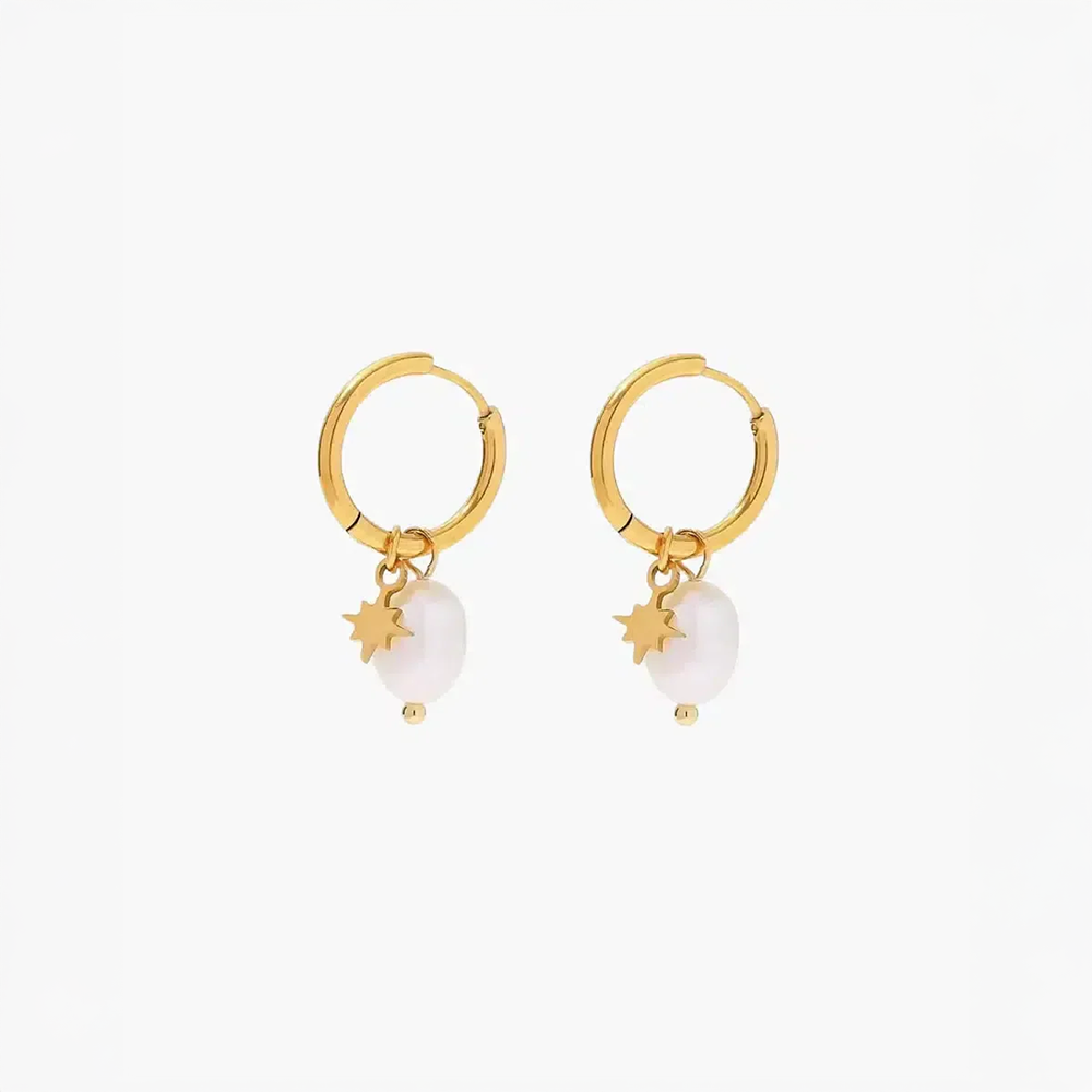 Palméra | Boucles d’oreilles étoile et perles d’eau douce
