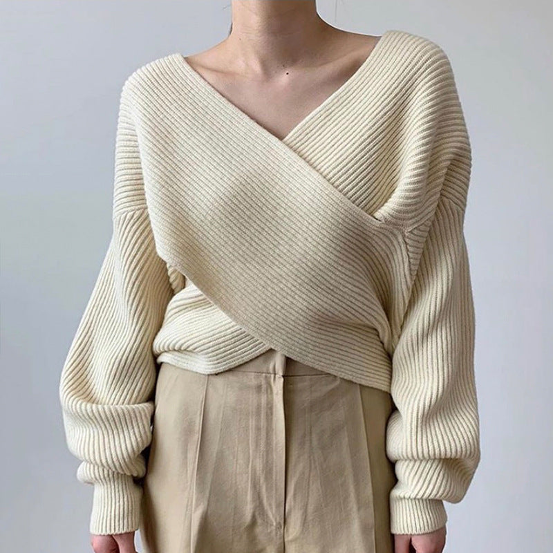 BNOIR | Pull en tricot croisé chic