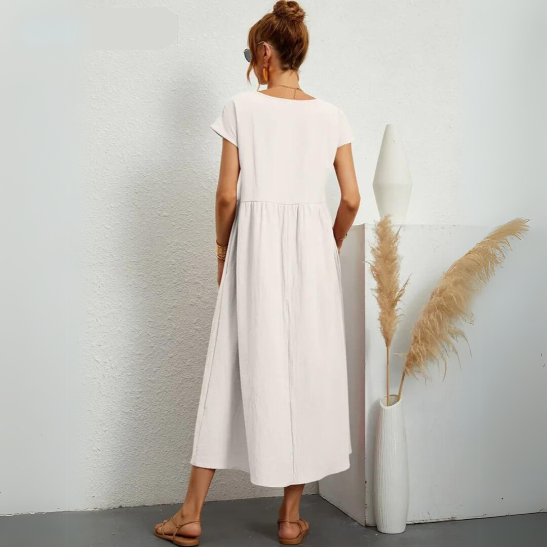 Isla | Robe Midi Décontractée 100% Coton Pur