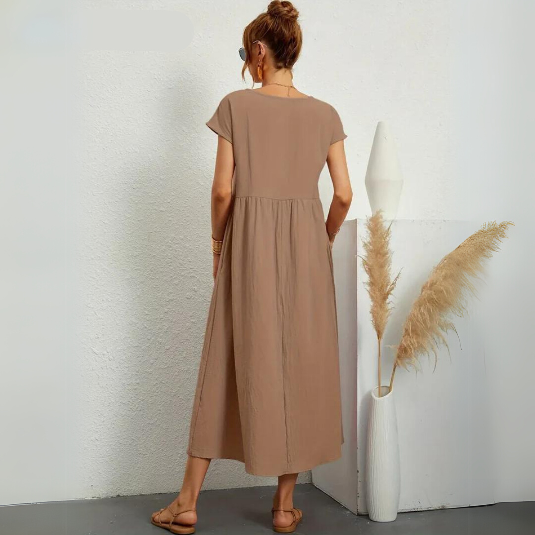 Isla | Robe Midi Décontractée 100% Coton Pur