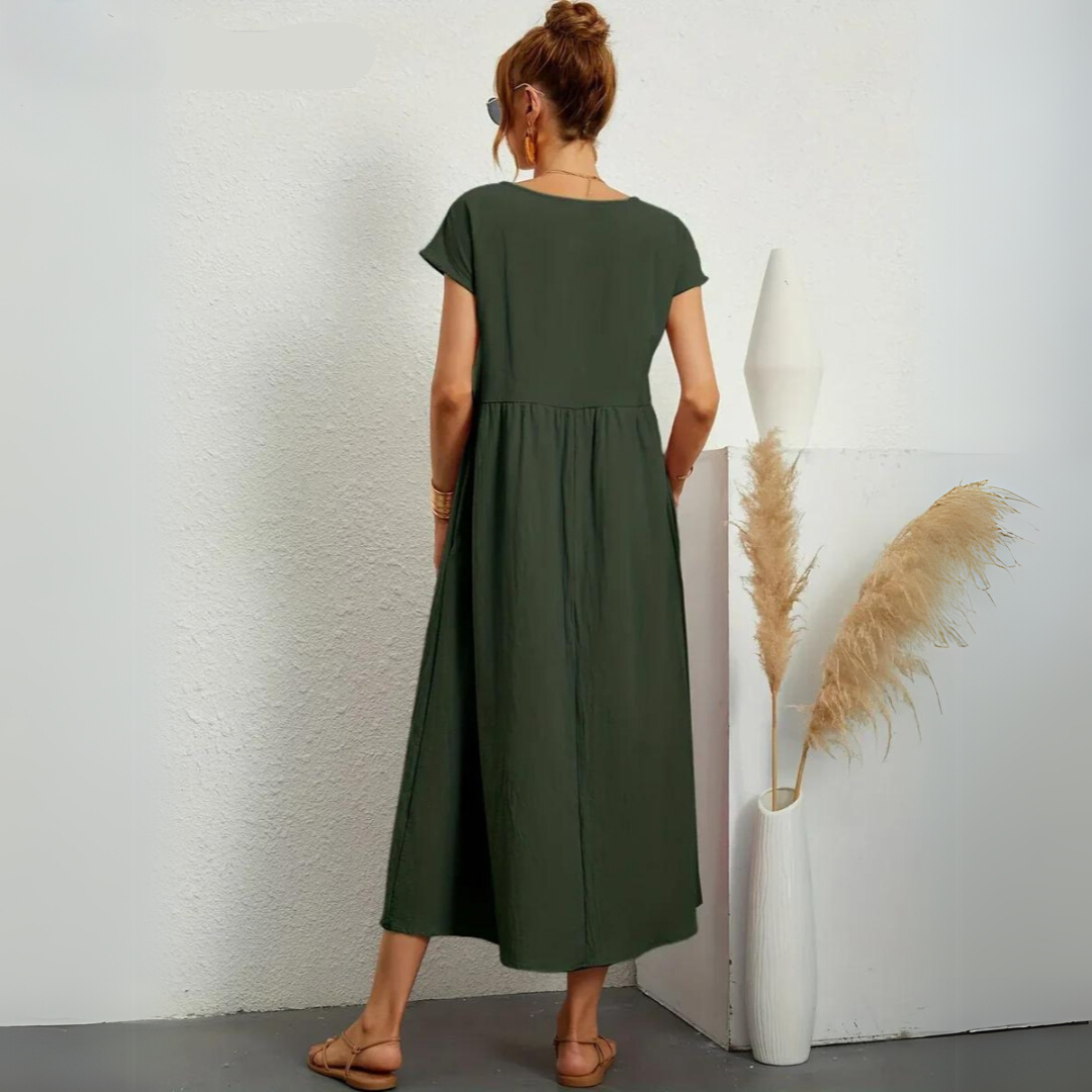 Isla | Robe Midi Décontractée 100% Coton Pur