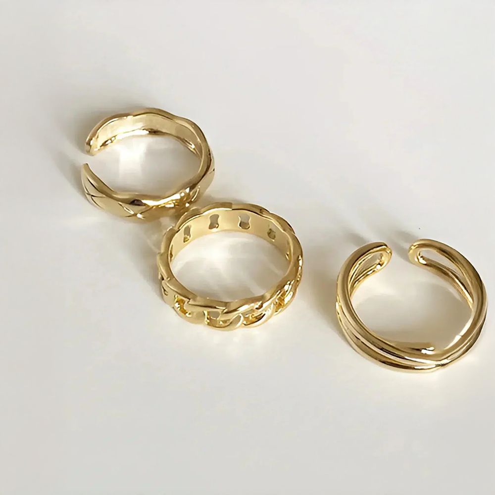 Auralie | Trio de bagues torsadées au style intemporel